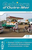 Couverture du livre « Strategies territoriales d adaptation aux contraintes demographiques et environn » de  aux éditions Pu De Bordeaux