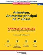 Couverture du livre « Animateur. animateur principal de 2e classe : concours catégorie B (édition 2023) » de  aux éditions Documentation Francaise