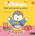 Couverture du livre « T'choupi fête son anniversaire » de Thierry Courtin aux éditions Nathan