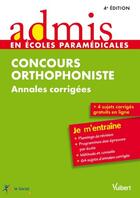 Couverture du livre « Oncours orthophoniste ; annales et corrigés ; je m'entraîne (4e édition) » de  aux éditions Vuibert