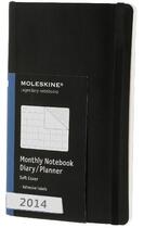 Couverture du livre « Agenda mensuel carnet 2014 grand format noir couverture souple » de Moleskine aux éditions Moleskine Papet