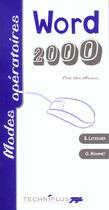 Couverture du livre « Word 2000 » de B Letessier et G Hommet aux éditions Casteilla