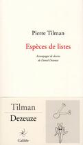 Couverture du livre « Especes de listes » de Pierre Tilman aux éditions Galilee