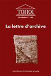 Couverture du livre « Lettre d'archive. communication administrative et personnell » de Pantalacci L aux éditions Ifao