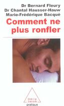 Couverture du livre « Comment ne plus ronfler » de Fleury/Hausser-Hauw aux éditions Odile Jacob