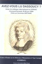 Couverture du livre « Avez-vous lu dassoucy ? » de Dominique Bertrand aux éditions Pu De Clermont Ferrand