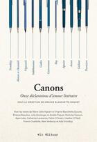 Couverture du livre « Canons : Onze déclarations d'amour littéraire » de Virginie Blanchette-Doucet aux éditions Vlb