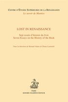 Couverture du livre « Lost in renaissance » de Adam Renaud aux éditions Honore Champion