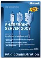 Couverture du livre « Sharepoint server 2007 t.1 ; installation et déploiement » de English aux éditions Microsoft Press