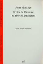 Couverture du livre « Droits de l'homme et libertes publiques » de Jean Morange aux éditions Puf
