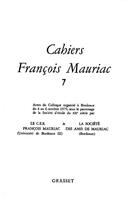 Couverture du livre « Cahiers François Mauriac t.7 » de  aux éditions Grasset Et Fasquelle