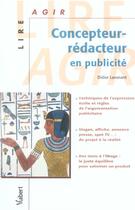 Couverture du livre « Concepteur-redacteur en publicite » de Didier Lavanant aux éditions Vuibert