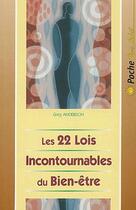 Couverture du livre « Les 22 lois incontournables du bien-être » de Greg Anderson aux éditions Vivez Soleil