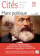 Couverture du livre « Revue Cites T.59 ; Marx Politique » de Revue Cites aux éditions Puf