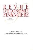 Couverture du livre « La volatilité des marchés financiers » de  aux éditions Association D'economie Financiere