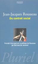 Couverture du livre « Du Contrat Social » de Jean-Jacques Rousseau aux éditions Pluriel