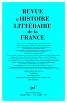 Couverture du livre « REVUE D'HISTOIRE LITTERAIRE DE LA FRANCE n.2011/3 » de Revue D'Histoire Litteraire De La France aux éditions Puf