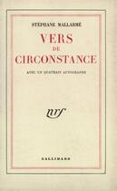 Couverture du livre « Vers de circonstance » de Stephane Mallarme aux éditions Gallimard (patrimoine Numerise)