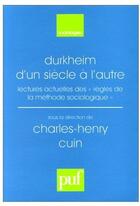 Couverture du livre « Durkheim d'un siecle a l'autre » de Cuin C.H. aux éditions Puf