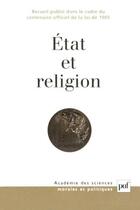 Couverture du livre « Etat et religion » de Andre Damien aux éditions Puf