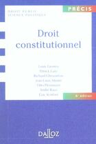 Couverture du livre « Droit Constitutionnel » de Louis Favoreu aux éditions Dalloz