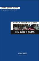 Couverture du livre « Crise sociale et précarité » de  aux éditions Champ Social