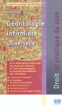 Couverture du livre « Pour une deontologie infirmiere universelle » de Devers aux éditions Lamarre