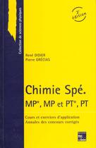 Couverture du livre « Chimie spe. mp, mp et pt, pt (2. ed.) » de Rene Didier aux éditions Tec Et Doc