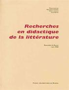 Couverture du livre « Recherches en didactique de la littérature » de  aux éditions Pu De Rennes