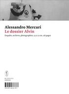 Couverture du livre « Le dossier Alvin » de Alessandro Mercuri aux éditions Art Et Fiction