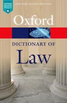 Couverture du livre « A Dictionary of Law » de Jonathan Law aux éditions Oup Oxford