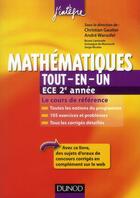 Couverture du livre « Mathématiques ; ECE 2ème année ; tout-en-un » de Andre Warusfel et Christian Gautier aux éditions Dunod