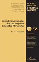 Couverture du livre « Genre et manuels scolaires dans une perspective comparative internationale » de Dominique Groux aux éditions L'harmattan