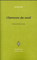 Couverture du livre « Chansons du seuil » de Peter Gizzi aux éditions Corti