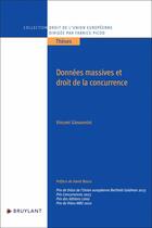 Couverture du livre « Données massives et droit de la concurrence » de Vincent Giovannoni aux éditions Bruylant