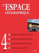 Couverture du livre « Espace geo 2019-4 » de  aux éditions Belin