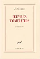 Couverture du livre « Blanche - oeuvres completes (tome 9) » de Artaud Antonin aux éditions Gallimard