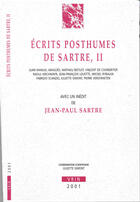 Couverture du livre « Ecrits posthumes de sartre ii - avec un inedit de jean-paul sartre » de Sartre/Aragues aux éditions Vrin