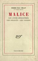 Couverture du livre « Malice » de Pierre Mac Orlan aux éditions Gallimard