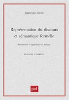 Couverture du livre « Représentation du discours et sémantique formelle » de Francis Corblin aux éditions Puf