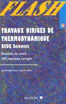 Couverture du livre « Travaux Diriges De Thermodynamique » de Jose-Philippe Perez aux éditions Elsevier-masson