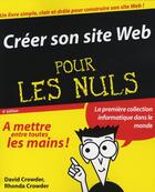 Couverture du livre « Creer son site web 6ed pour les nuls » de Crowder aux éditions First Interactive