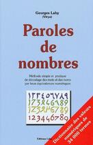 Couverture du livre « Paroles de nombres » de Georges Lahy aux éditions Lahy