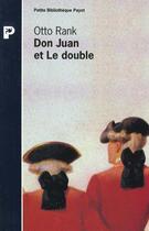 Couverture du livre « Don Juan Et Le Double » de Otto Rank aux éditions Payot