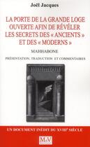 Couverture du livre « Porte de la grande loge ouverte afin de révéler les secrets de la franc-maçonnerie » de Joel Jacques aux éditions Maison De Vie