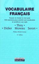 Couverture du livre « Vocabulaire Francais » de P Thiry aux éditions Duculot