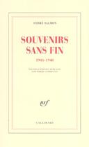 Couverture du livre « Souvenirs sans fin : (1903-1940) » de Salmon/Combescot aux éditions Gallimard