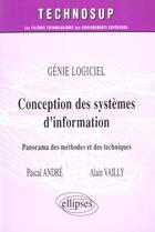 Couverture du livre « Conception des systemes d'information - genie logiciel - niveau b » de Andre/Vailly aux éditions Ellipses