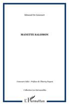 Couverture du livre « Manette salomon » de Edmond De Goncourt aux éditions L'harmattan