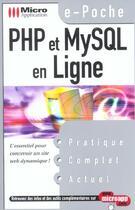 Couverture du livre « Php Et Mysql En Ligne » de Jean Carfantan aux éditions Micro Application